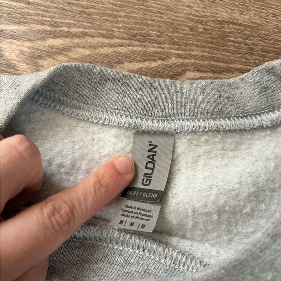 Gray Crewneck Sweater with Floral Design for Readers - Picture 3 of 3